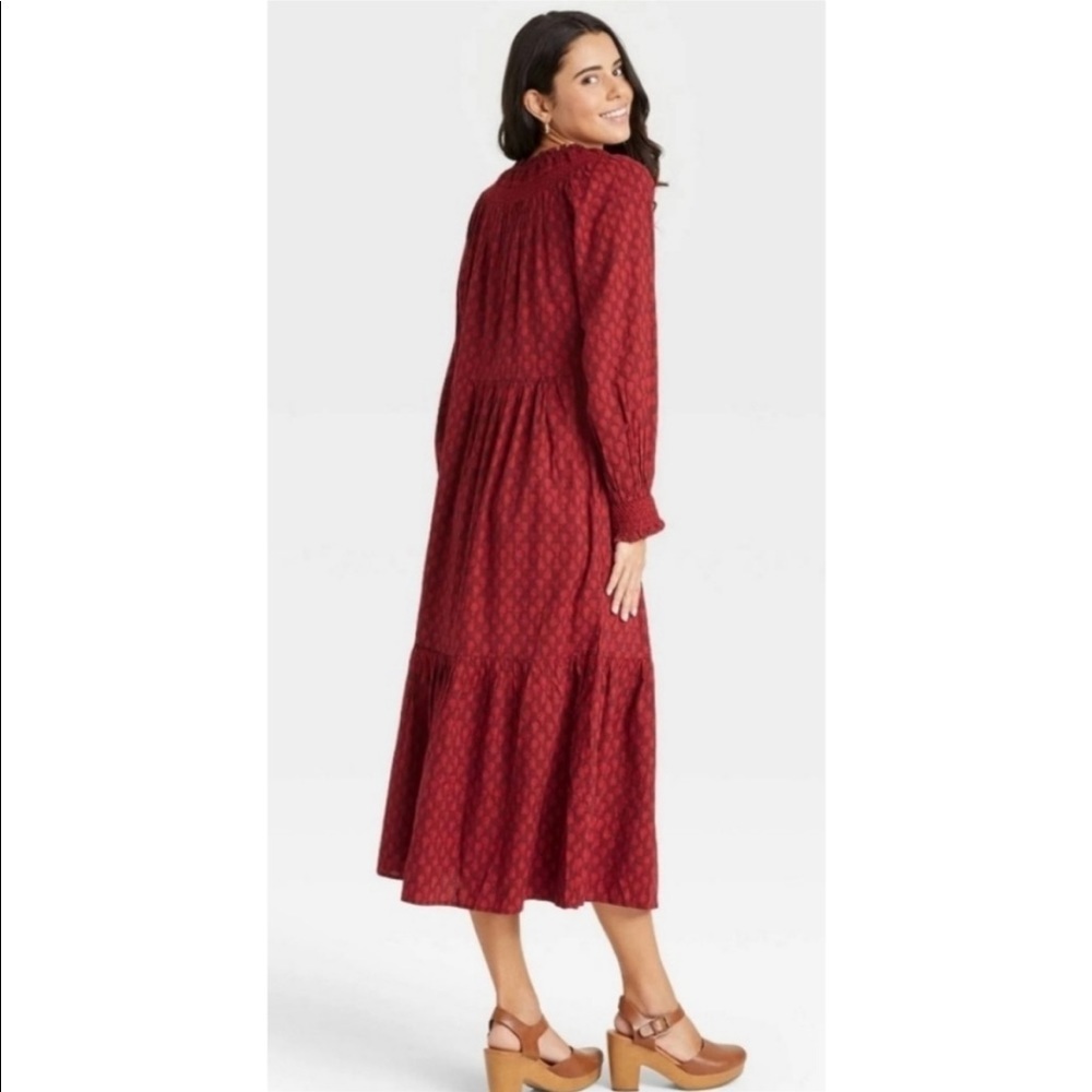 Universal Thread Burgundy Smocked Dress NWT - Picture 3 of 7